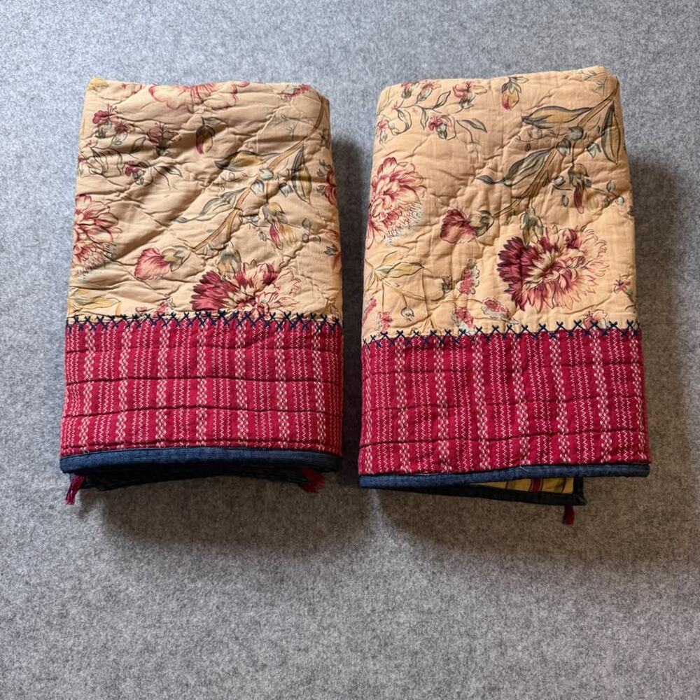 Pottery Barn Quilted Euro Pillow Sham – Floral Patchwork 27" x 27"